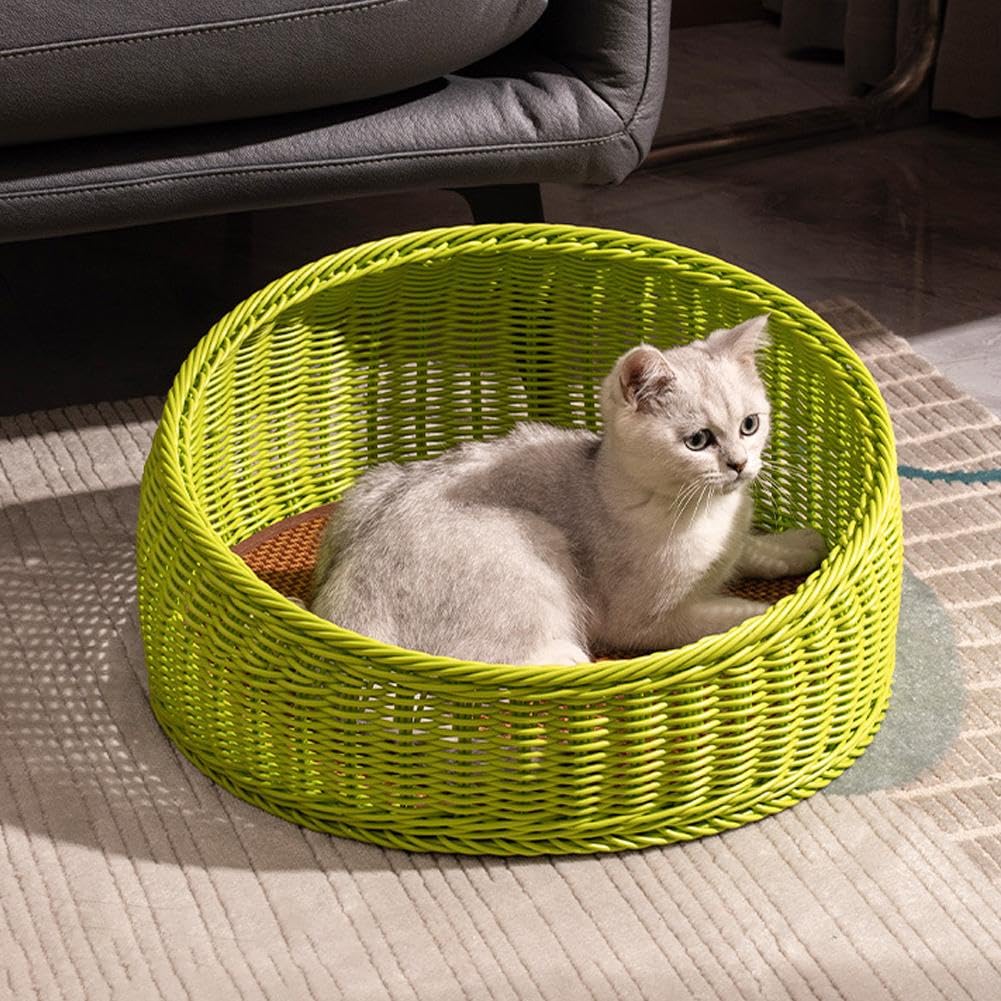 Amazon.co.jp: ペットベッド 猫の巣かご 手編み ペットハウス